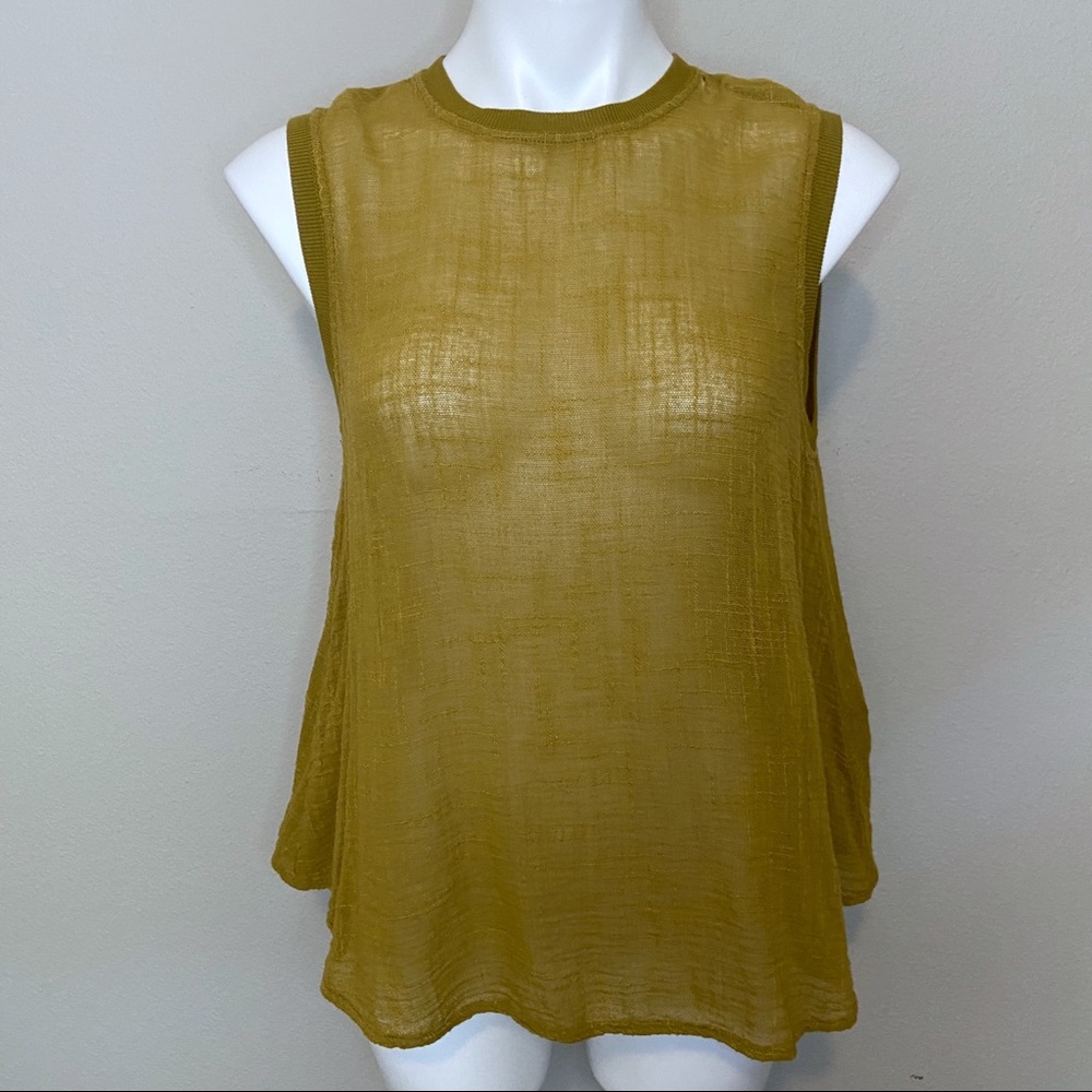 Enza Costa Semi-sheer Cotton Gauze Tank